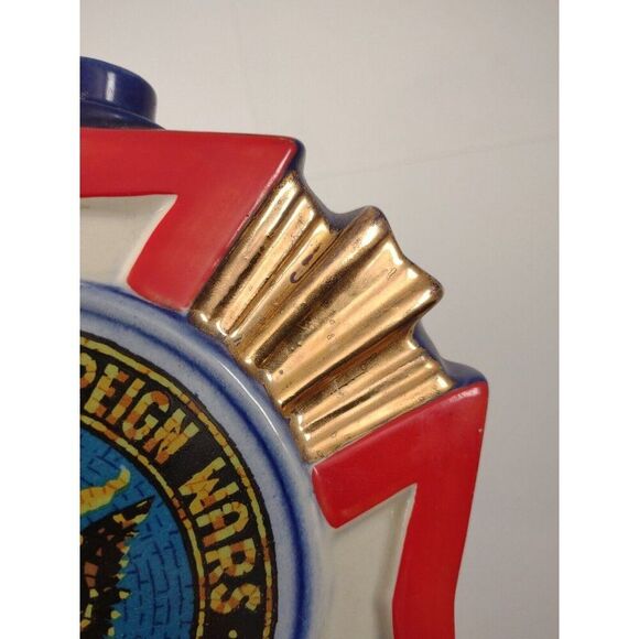 Vintage 1973 Ezra Brooks VFW Hand Decorated 24kt Gold Decanter - Picture 12 of 16